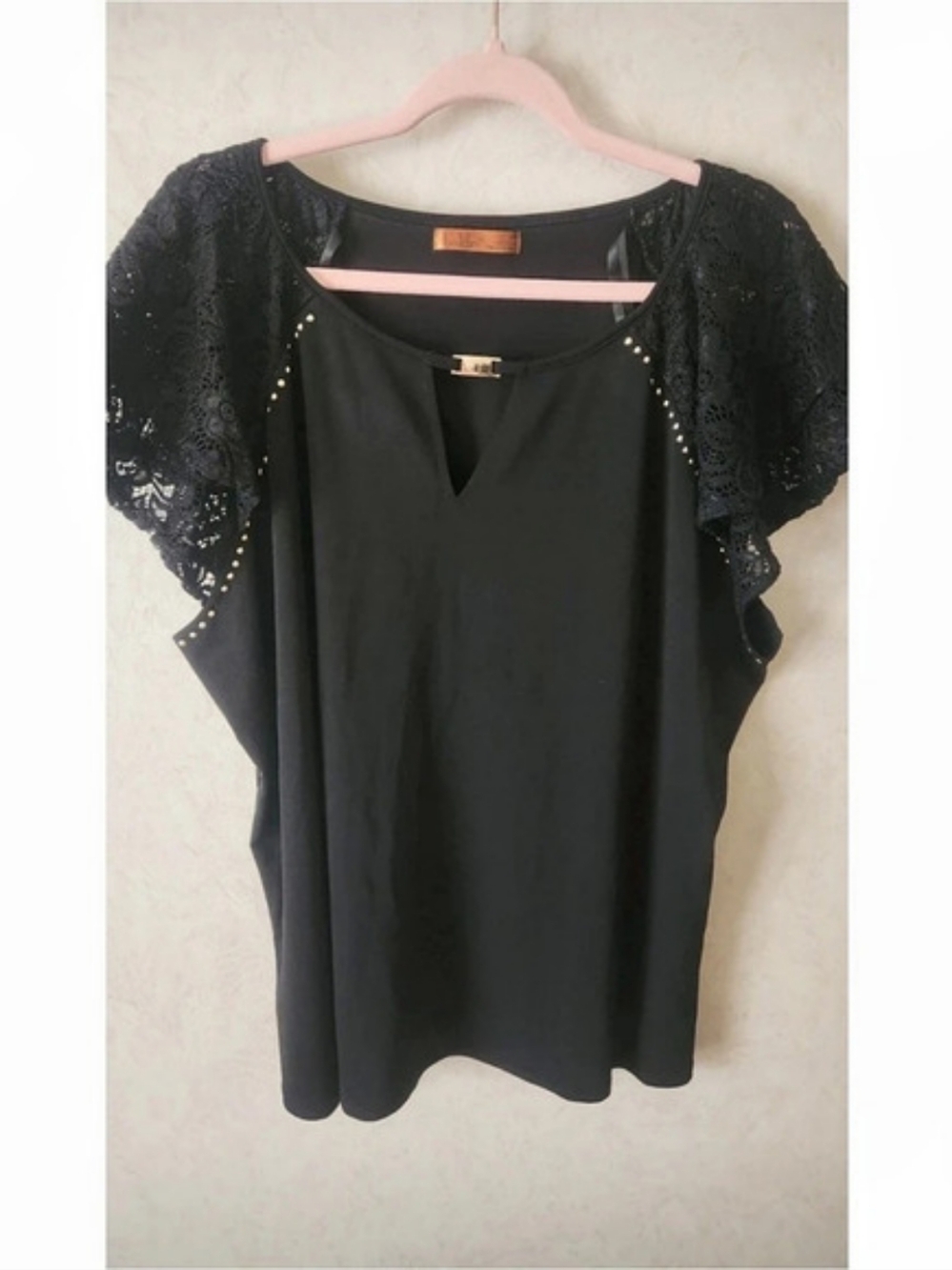 belldini Black Lace Sleeve Blouse